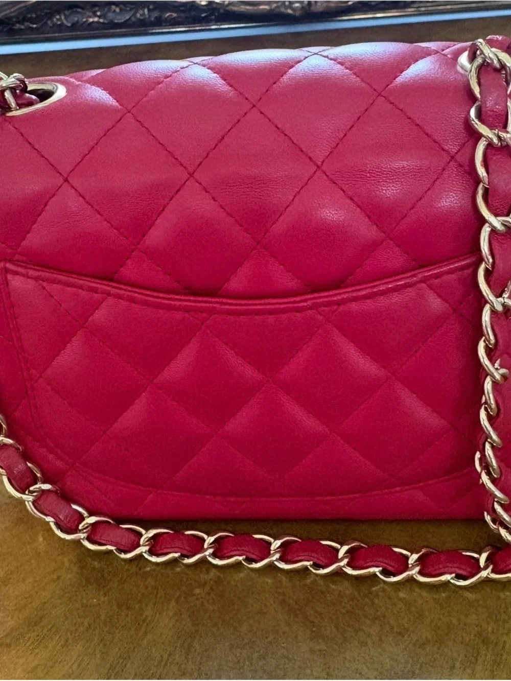 CHANEL Raspberry Pink Quilted Lambskin Classic Mini Flap